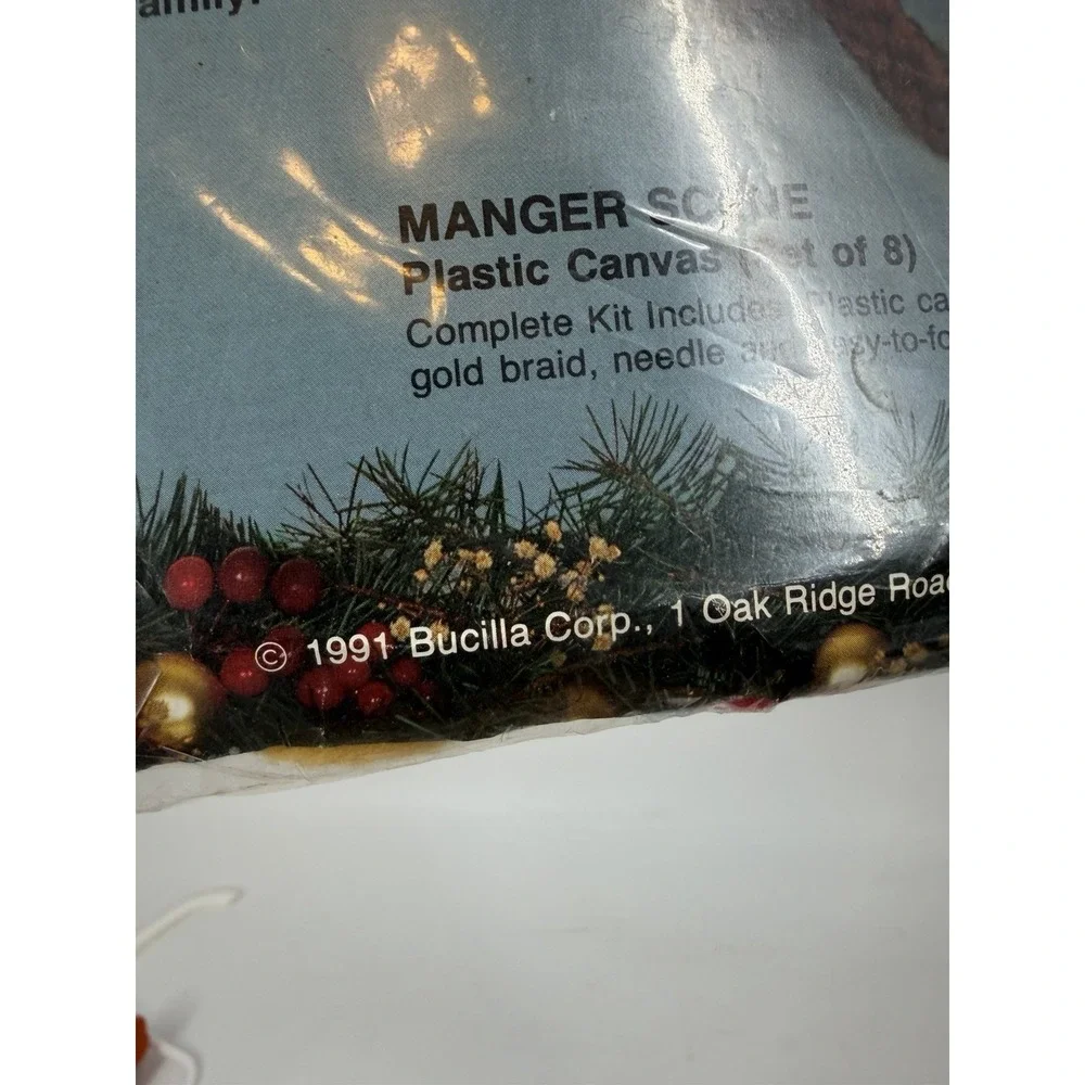 Bucilla Manger Scene Christmas Nativity Plastic Canvas Kit 1991 VTG - Unopened‎